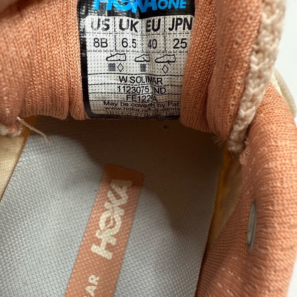 Hoka Solimar Women's Beige and Peach Athletic Shoes - Picture 9 of 10